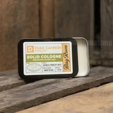 Duke Cannon Solid Cologne for Men Bay Rum (Citrus Musk, Island Spice), Tin 1.5