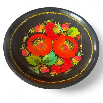 Coupe / assiette creuse en bois laqué peint – Kokhloma – artisanat russe - Photo 1/4