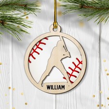 Personalized Baseball Ornament Baseball Christmas Ornament Baseball Player Xmas