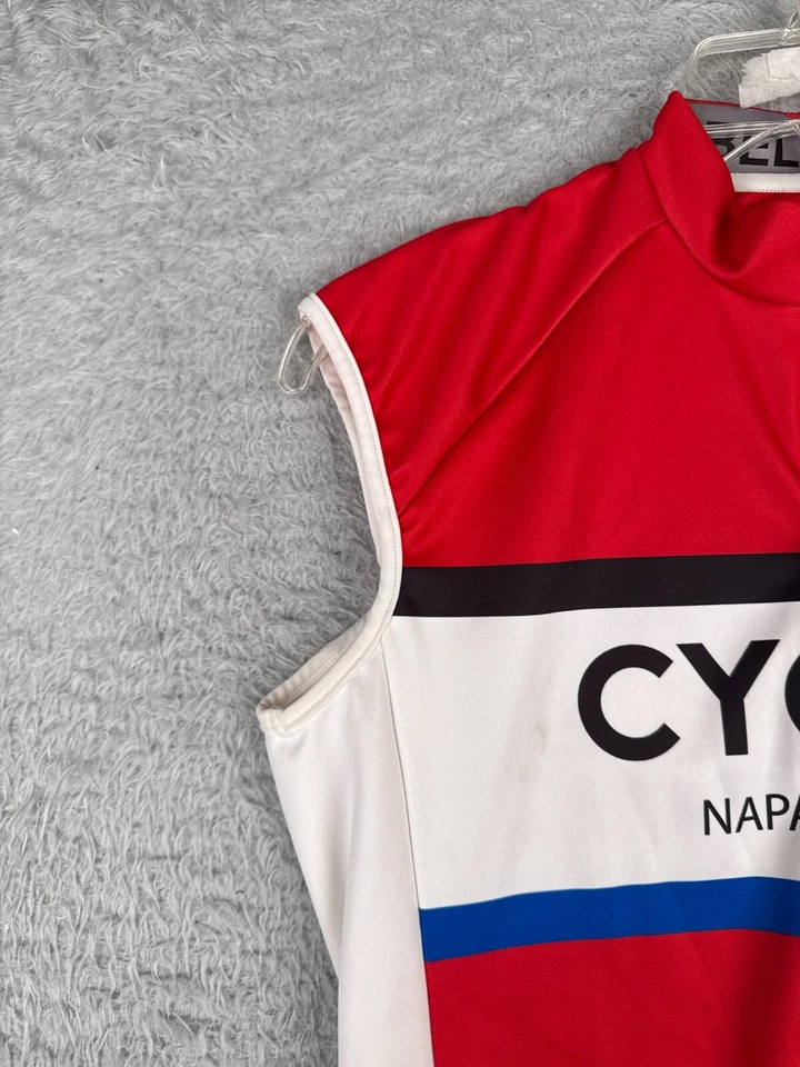 Мужская велосипедная майка Capo маленький красный белый бак на молнии Cycle X Napa Valley Poly - Изображение 3 из 4