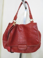 Plinio Visona Lamb Leather Convertible Satchel Handbag Red New