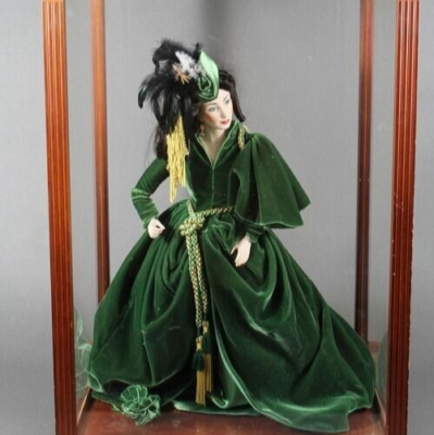 Franklin Mint Porcelain Scarlett O'Hara Doll/1986 GONE WITH THE