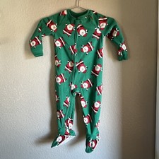 Infant Baby Carter  s Santa Christmas Footed Pajamas Size 24 Months