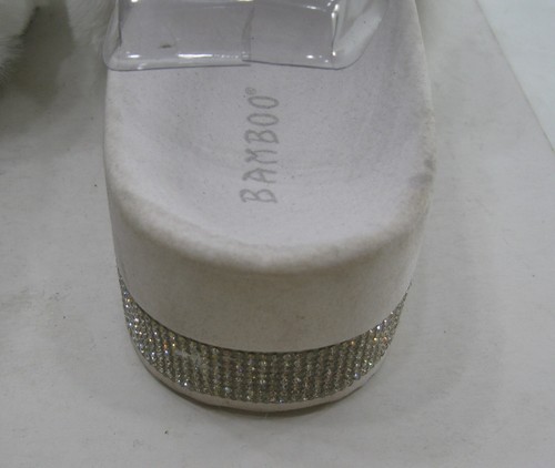 Sandalias BLANCAS PLATEADAS Slip On FURRY 2" PLATAFORMA MUJER Talla 11 - Imagen 6 de 8