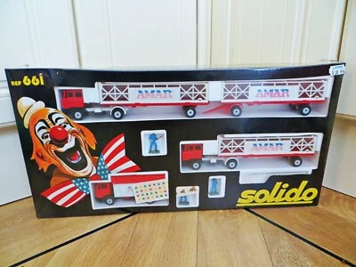 SOLIDO 661 'DAF/MERCEDES ? LOT DE TRANSPORT DE CIRQUE AMAR VINTAGE/ORIGINAL. MIB/BOITED - Photo 1/4