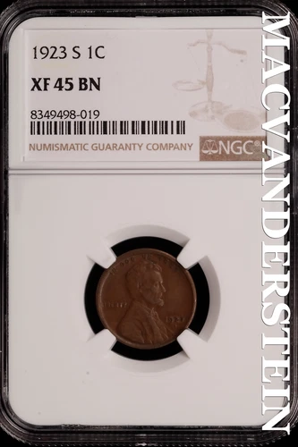1923-S Lincoln Wheat Cent - NGC XF 45 BN - Scarce  No Reserve  #SLH62