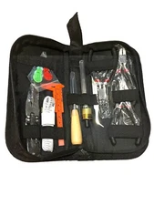 Jewelry Making Tools Set 12 Rings Cutter Clamps Tape Pilers Black Zip Case NIB