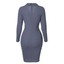 thumbnail 11 - Women Solid Turn Down Neck Long Sleeve Buttons Bodycon Dress Work Formal Suits