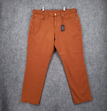 NEW Bonobos Jeans Men 38x30 Orange Athletic Fit Straight Leg Stretch Denim