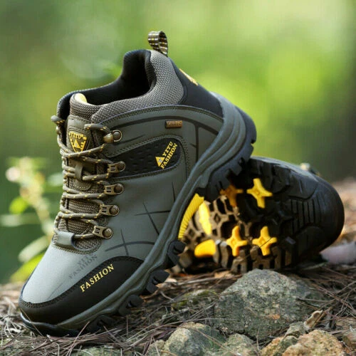 Herren Wasserdichte Knöchelstiefel Outdoor Leder Stiefel Wanderschuhe Stiefel - Bild 7 von 28