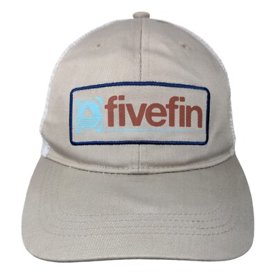 Five Fin Snapback Mesh Back Trucker Hat Tan OSFM Adjustable Colorblock
