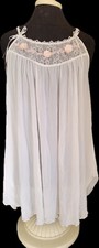 Vintage Retro Nightgown Baby Doll White With Pink Accents  Price Drop 
