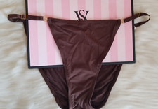 VICTORIA'S SECRET SMOOTH ADJUSTABLE STRING BIKINI PANTY XL BROWN GANACHE NWT