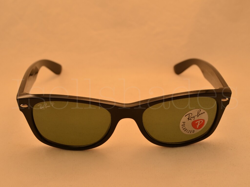 Ray Ban NEW WAYFARER (RB2132-901/58 52) Black with Crystal Green