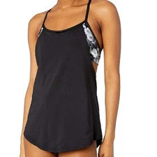 TYR DuraFast Lite VERONA SHEA 2n1 Tankini Swim Top - Black Grey XS 0/2 - $45