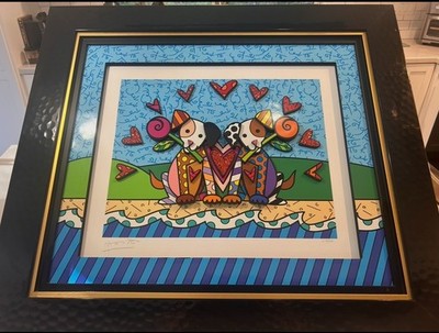 Romero Britto ''Pet Love'', 3-D Multimedia Construction Signed 96/200 Framed