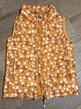 Amazon Essentials Kid Youth Girls Puffer Vest XL Extra Large Orange Fall Flowers
