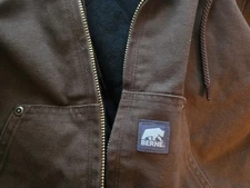 Berne Men's Hooded Heavy Work Coat Jacket Irregular Medium