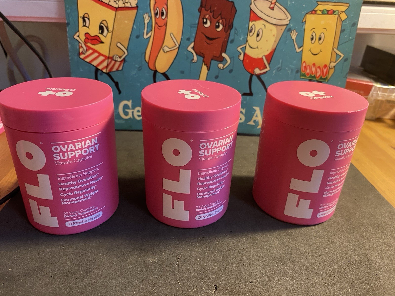 FLO Ovarian Support, 40:1 Inositol, 90 Vegan Caps, Hormone & Cycle Bal Lot Of 3