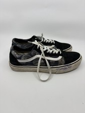 Rare Vans Old Skool Wireframe Skulls Black White Size US 10 Men
