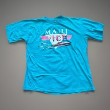 Vingtage 1986 "Maui Vice" T-Shirt Hawaii XL Single Stitched Poly Tees