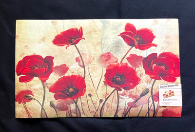 Red Poppies Doormat Outdoor 18''x30'' NWT