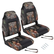 2 Pack Folding High Back Boat Seats Marine Chairs Waterproof Cushion Camouflage
