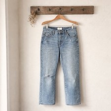 Pistola Lennon High Rise Straight Leg Distressed Light Wash Jeans Size 27