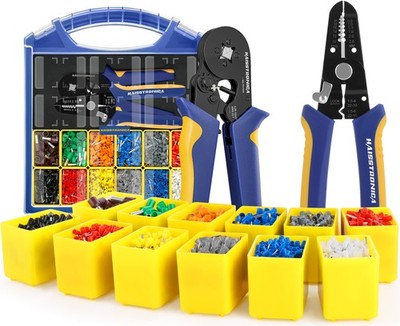 Ferrule Crimping Tool Kit AWG 23-7 Wire Ferrules Crimper with 2500pcs Wire En...