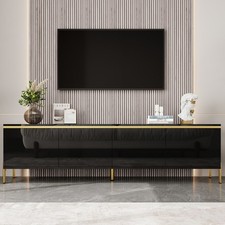Hochglanz TV-Ständer TV-Schrank Mobel Lowboard mit 4 türen Kabelschnittstelle Go