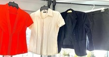 Lot of 4 women  s clothes, blazer, 2 collar button down shirt and 1 pencil skirt