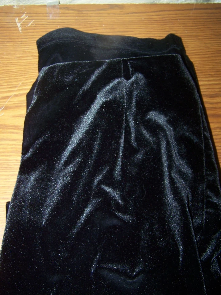 Pantalones Elementz Terciopelo Cómodos Medianos Acogedores Pierna Fiesta Vacaciones Negros Foto 4 de 4