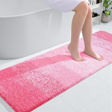 Bathroom Runner Rugs 59x20, Extra Soft Absorbent Microfiber 59" x 20" Pink