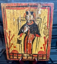 Mexican Retablo Santo Niño de Atocha Painted Wood Panel attr. Jose Aragon