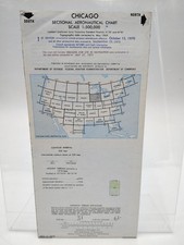 Vintage 1970 Chicago Sectional Aeronautical Chart FAA NOAA Map 1:500,000
