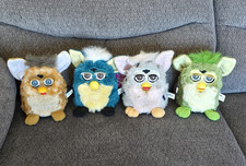 VTG  Furby Lot of 4, Frog Dragon Giraffe & Leopard PARTS OR REPAIR Not Working