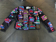 Michael Simon 1998 Route 66 Vintage Cars VTG Cardigan Sweater Size Small Petite