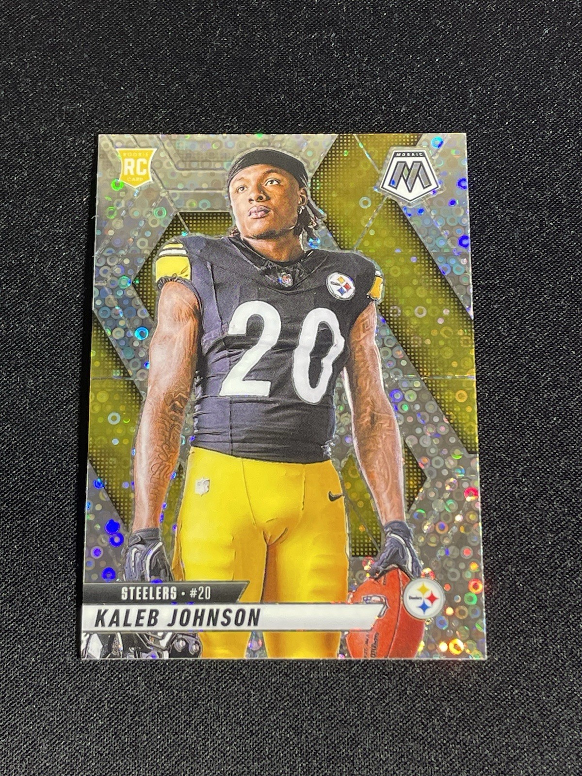 2025 Panini Mosaic Variation Silver Disco Prizm Kaleb Johnson 289 RC Steelers