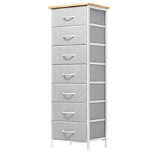 Tall Dresser for Bedroom, Storage Dresser Organizer with 7 Fabric Drawers, 