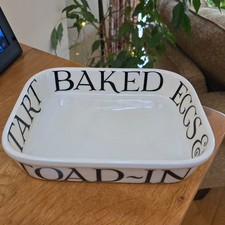 Emma Bridgewater BLACK TOAST Small Baker BAKED EGGS onion tart. RARE