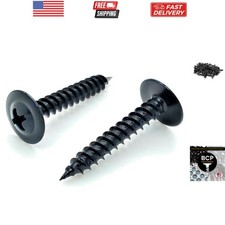 500 Qty x 1 Black Phillips Modified Truss Head Wood Screws
