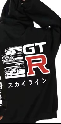 Initial D R34 Skyline Zipper Hoodie Black