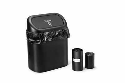 Car Trash Can with Lid Mini Leakproof Auto Garbage Bin with 60 Bags 