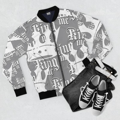 Unisex Bomber Jacket, KING ME Smoke Customized VVE Design, Streetwear