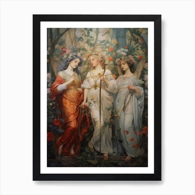 The Muses Mythology Rococo Painting Framed Wall Art Poster Canvas Print Picture
