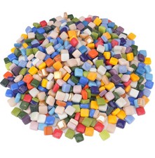 2.5 lb Small Square Mosaic Tiles for Crafts, 10 x10mm Mixed Mosaic Pieces, As...