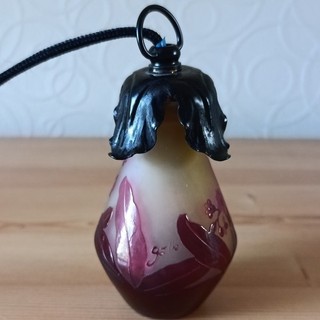 Petit vase Gallé Art Nouveau motif floral monté en lampe