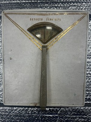 Vintage Detecto Bathroom Scale White With Gold Metal