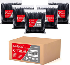 Zip Ties 8 Inch 5000 Pack , 40Lbs Tensile Strength, Black Cable Ties, Wire Ties