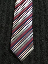 Geoffrey Beene Striped Men Necktie 100 Silk - made in Italy